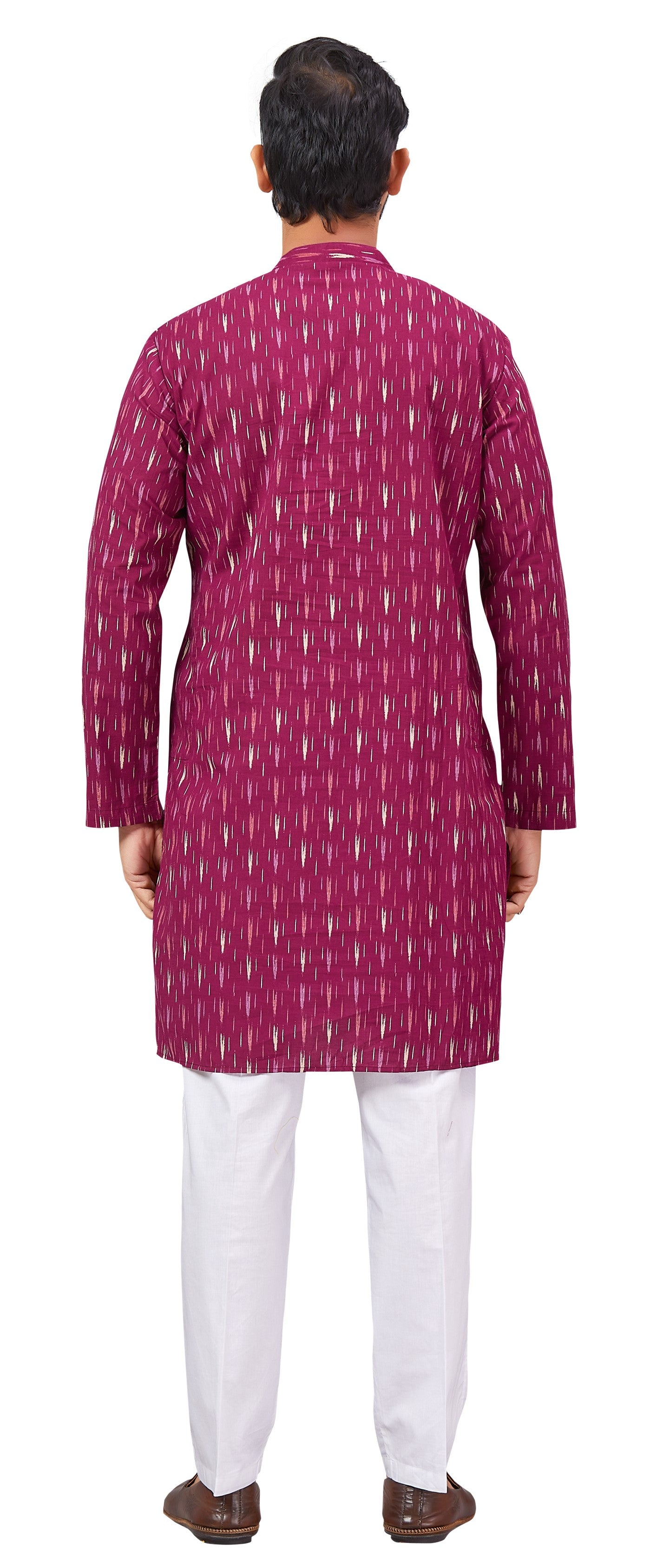 Men's Wine Cotton Kurta (Design 182)