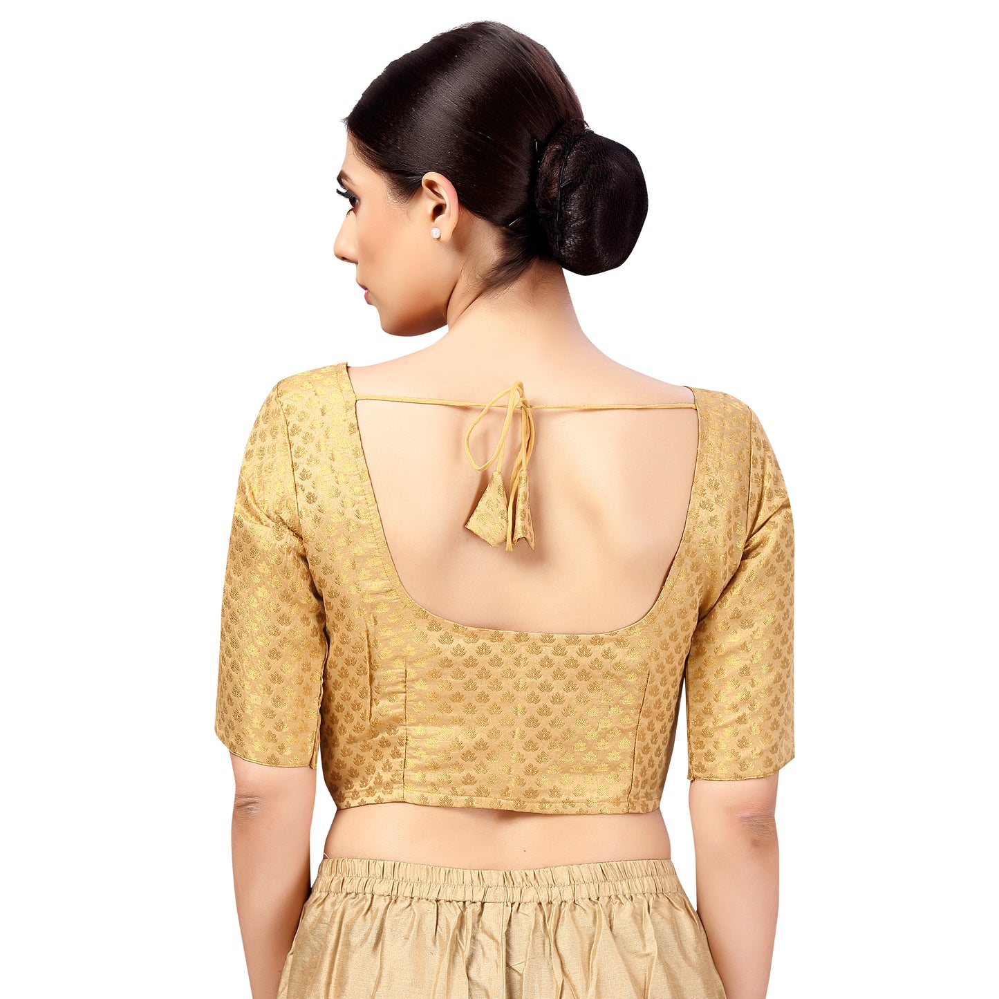 Women's Light Gold Brocade Blouse (Design 2157)