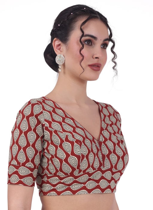 Studio Shringaar Women's Brown Readymade Blouse (Design 2730)