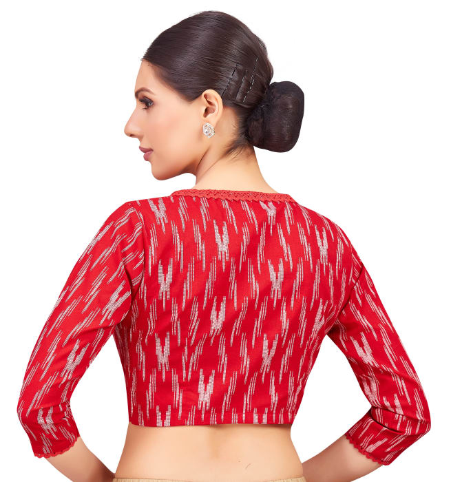 Studio Shringaar Women's Red Readymade Blouse (Design 2782)