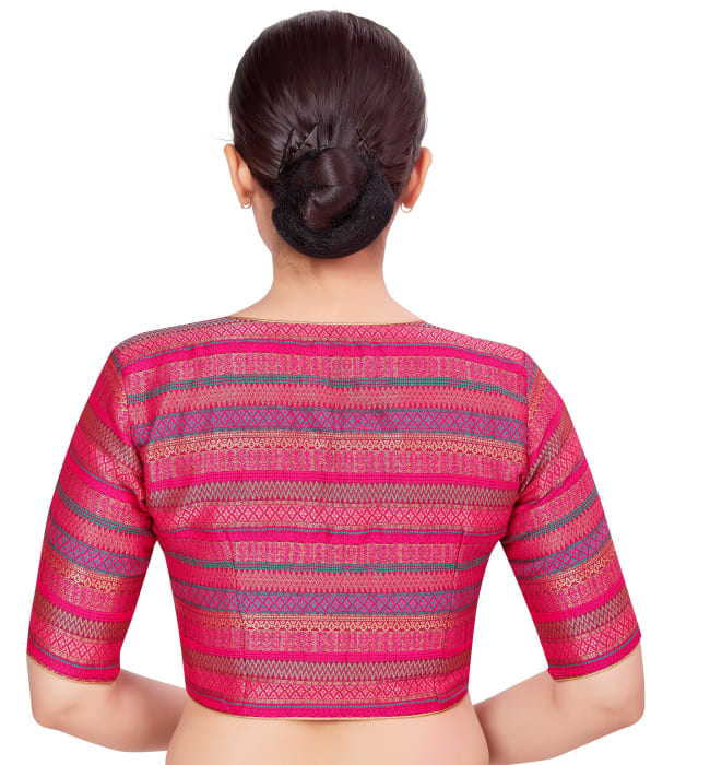 Studio Shringaar Women's Pink Readymade Blouse (Design 2677)