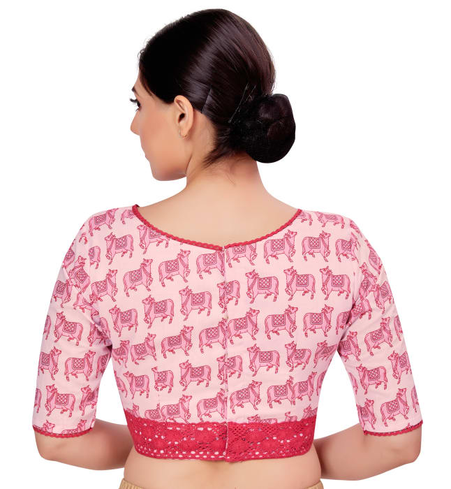 Studio Shringaar Women's Pink Readymade Blouse (Design 2667)