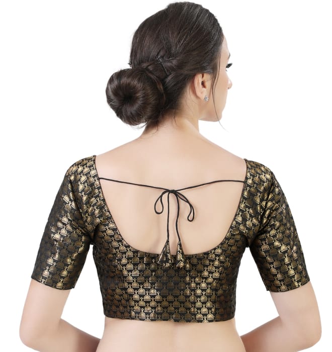 Studio Shringaar Women's Black Readymade Blouse (Design 2404)