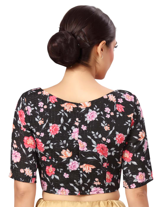 Studio Shringaar Women's Black Readymade Blouse (Design 2579)