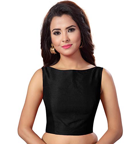 Women's Black Raw Silk Blouse (Design 2176)