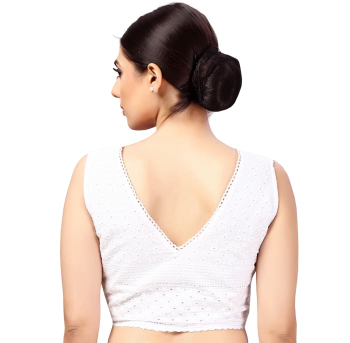 Studio Shringaar Women's White Readymade Blouse (Design 2616)