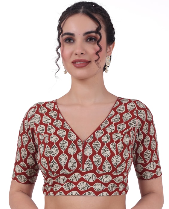 Studio Shringaar Women's Brown Readymade Blouse (Design 2730)