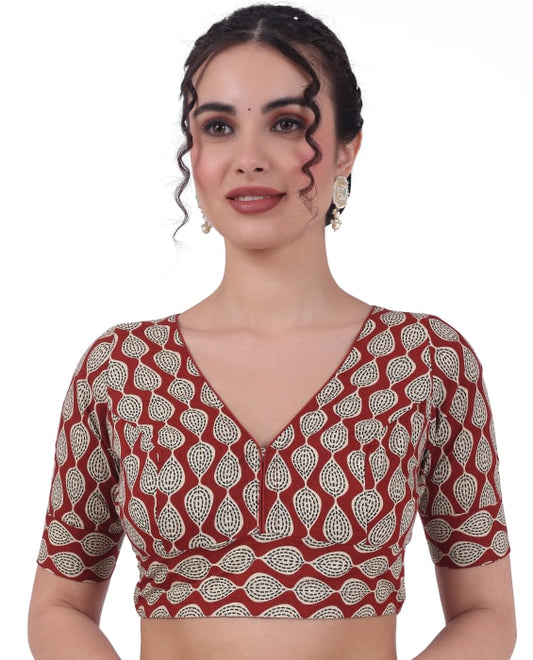 Studio Shringaar Women's Brown Readymade Blouse (Design 2730)