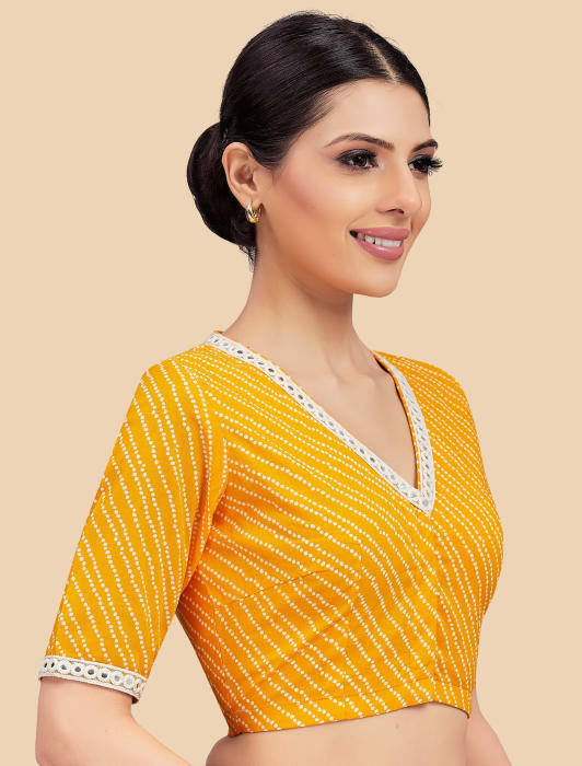Women's Yellow Cotton Blouse (Design 2674)