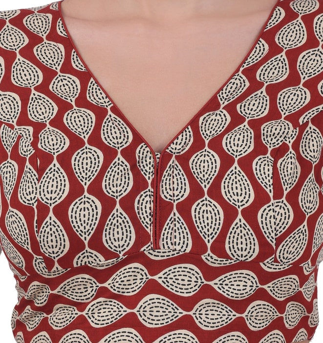 Studio Shringaar Women's Brown Readymade Blouse (Design 2730)