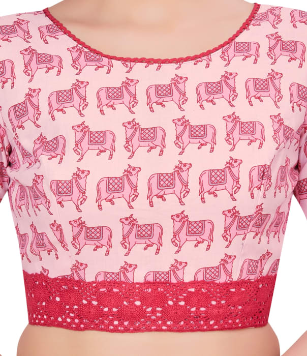 Studio Shringaar Women's Pink Readymade Blouse (Design 2667)
