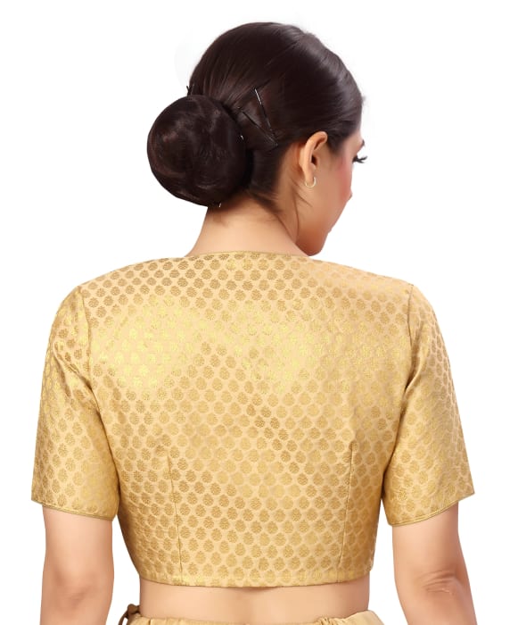 Studio Shringaar Women's Gold Readymade Blouse (Design 2578)
