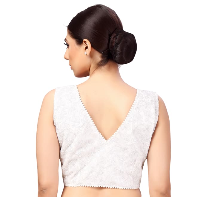 Studio Shringaar Women's White Readymade Blouse (Design 2642)