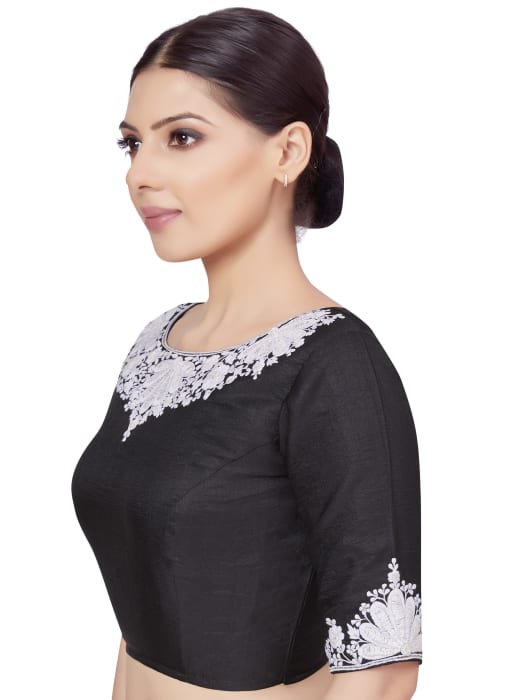 Studio Shringaar Women's Black Readymade Blouse (Design 2663)