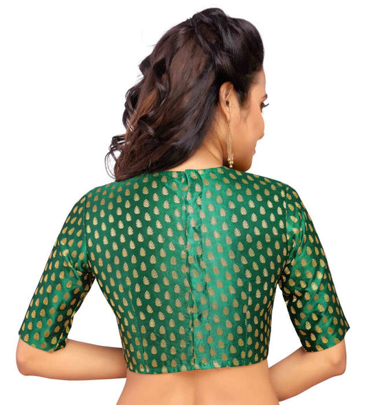 Studio Shringaar Women's Green Readymade Blouse (Design 1974)