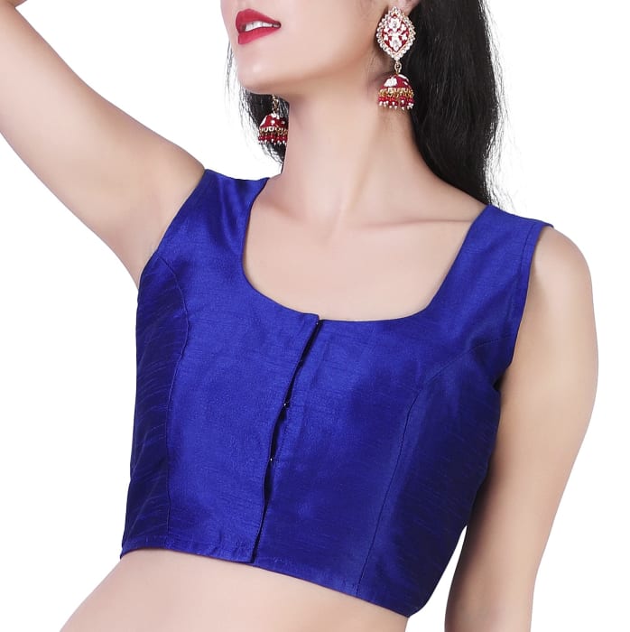 Studio Shringaar Women's Royal Blue Readymade Blouse (Design 2388)