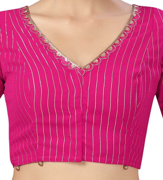 Studio Shringaar Women's Pink Readymade Blouse (Design 2465)