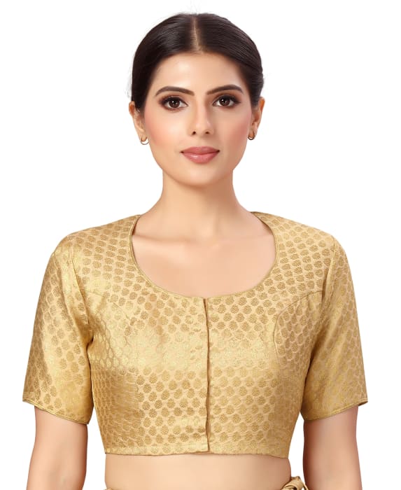Studio Shringaar Women's Gold Readymade Blouse (Design 2578)
