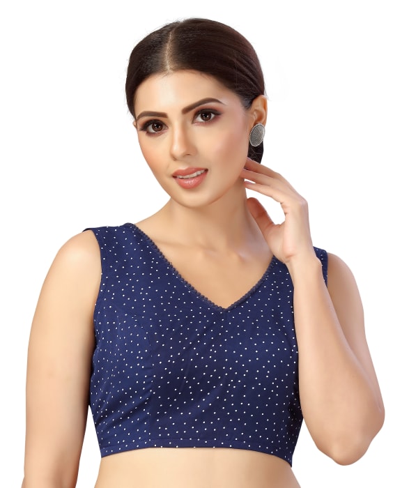 Studio Shringaar Women's Blue Readymade Blouse (Design 2549)