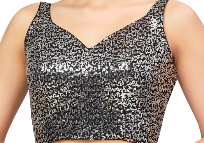 Studio Shringaar Women's Black Readymade Blouse (Design 2692)