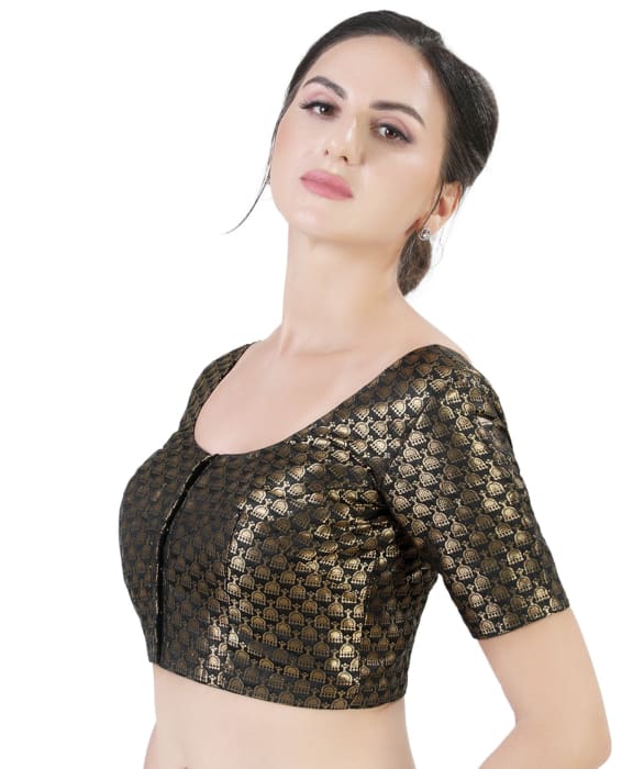 Studio Shringaar Women's Black Readymade Blouse (Design 2404)
