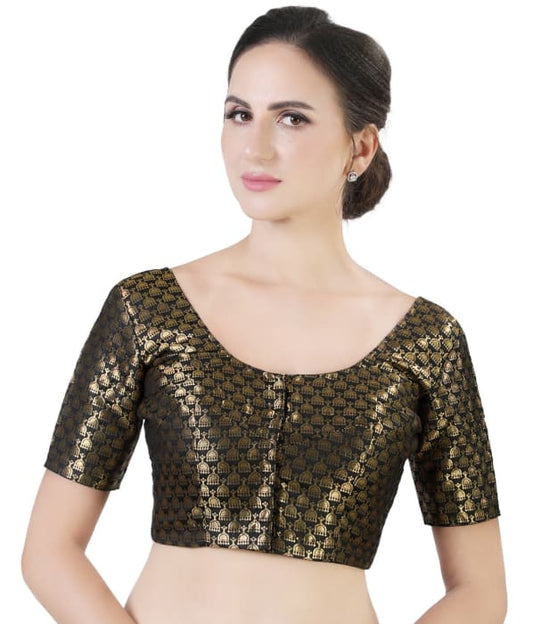 Studio Shringaar Women's Black Readymade Blouse (Design 2404)