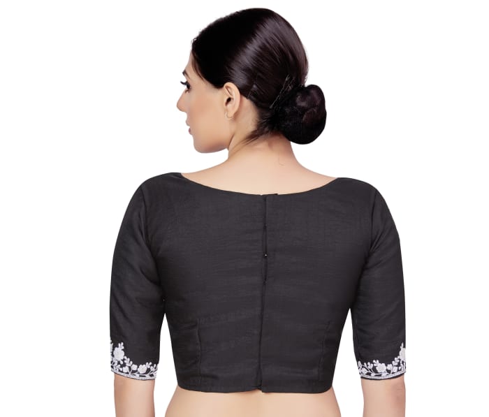 Studio Shringaar Women's Black Readymade Blouse (Design 2663)