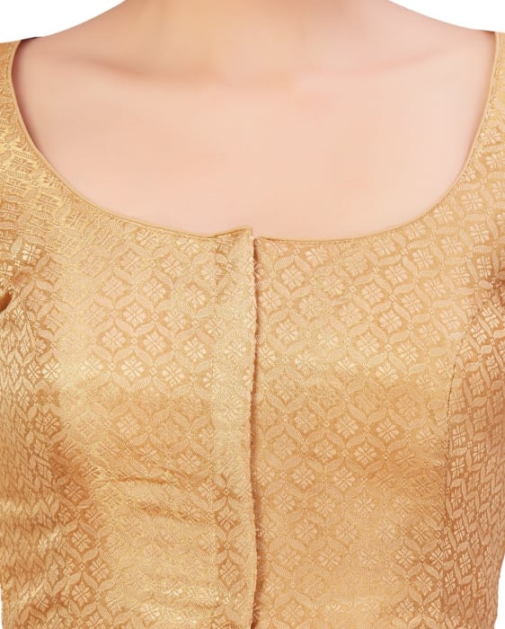 Studio Shringaar Women's Gold Readymade Blouse (Design 2653)