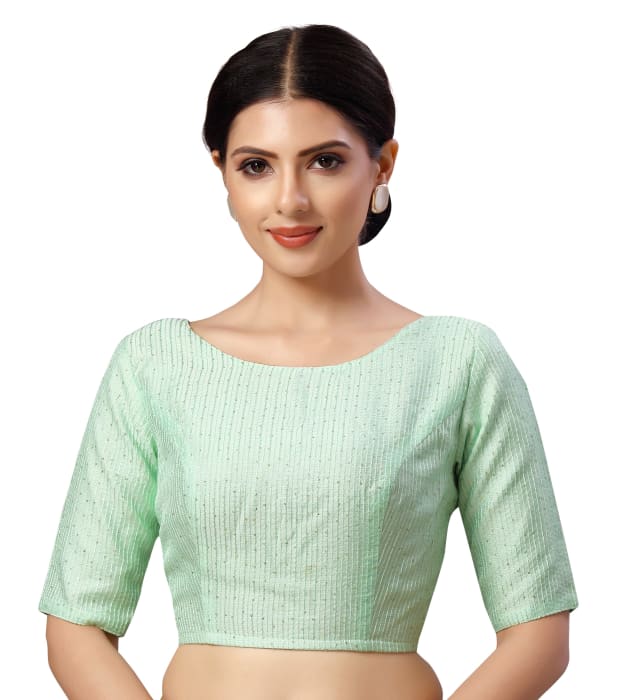Studio Shringaar Women's Mint Readymade Blouse (Design 2440)