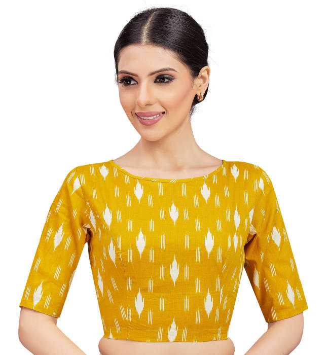 Studio Shringaar Women's Yellow Readymade Blouse (Design 2698)