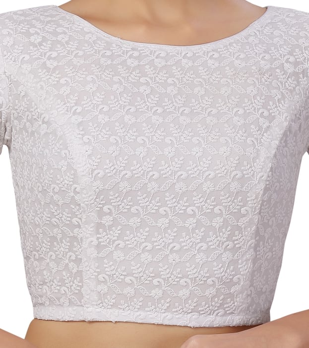 Studio Shringaar Women's White Readymade Blouse (Design 2589)