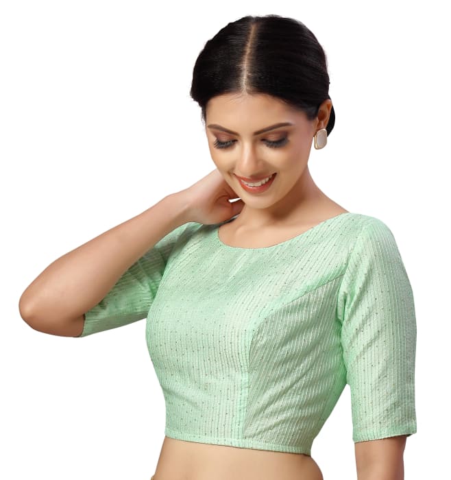 Studio Shringaar Women's Mint Readymade Blouse (Design 2440)