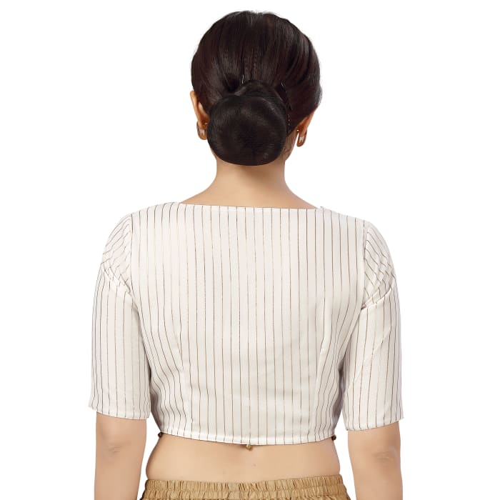 Studio Shringaar Women's White Readymade Blouse (Design 2473)