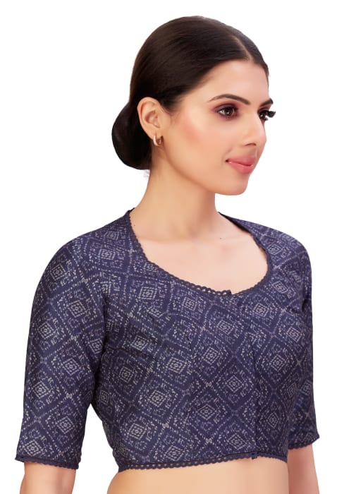 Studio Shringaar Women's Blue Readymade Blouse (Design 2651)