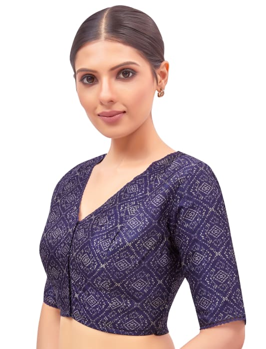 Studio Shringaar Women's Blue Readymade Blouse (Design 2651)