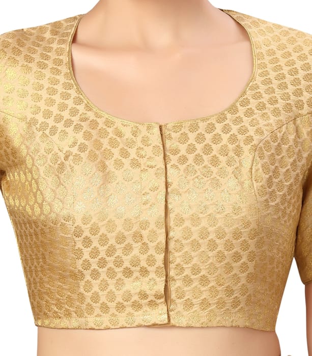Studio Shringaar Women's Gold Readymade Blouse (Design 2578)