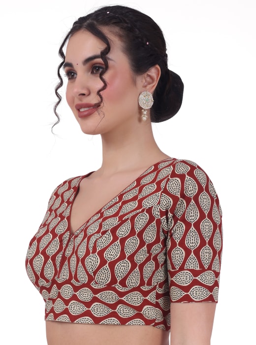 Studio Shringaar Women's Brown Readymade Blouse (Design 2730)